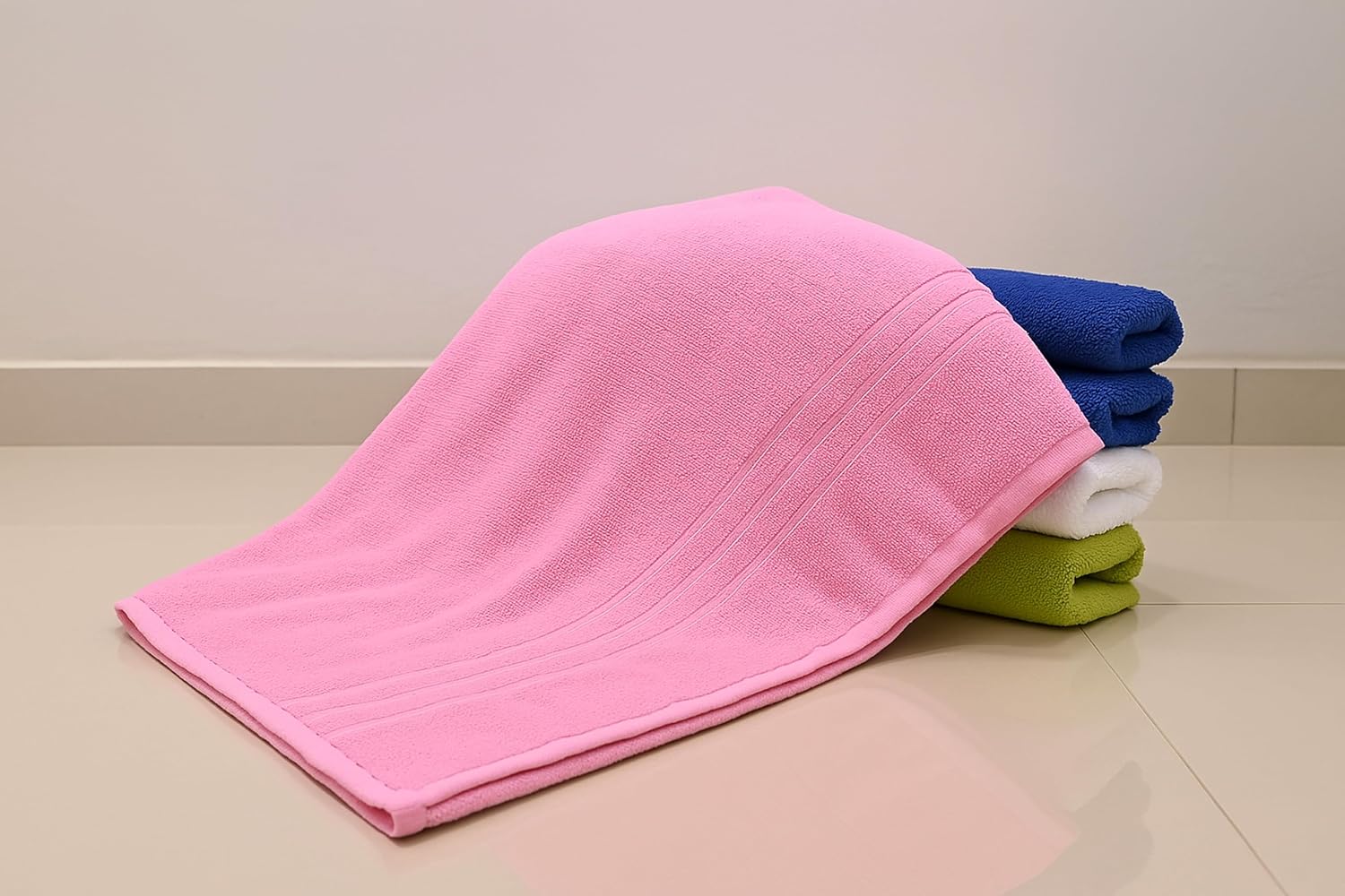 Siya Fashion Cotton Bath Towel 500 Gsm | Ultra Soft Absorbent Quick Dry Lightweight & Durable Fabric Perfect For Home, Gym, Travel & Everyday Use (Pink)