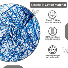 100% Pure Cotton Double Bedsheet For Queen With 2 Pillow Covers - 87 X 100 Inches, Light Blue | Soft & Durable For Everyday Use & Bedroom - All Season Comfort