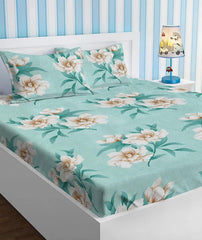 100% Cotton Double Bedsheets With 2 King Size Pillow Covers | 90 X 100 Inches, Sea Green - Light Weight & Easy To Wash At Home | Breathable & Wrinkle Free