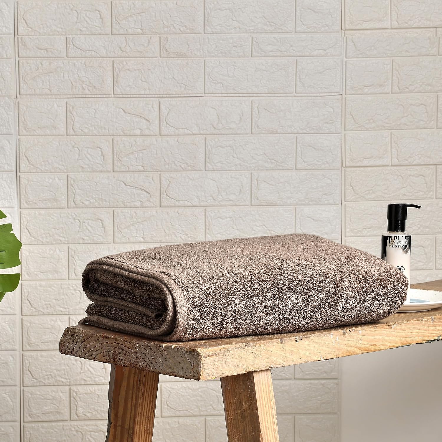 Spaces 100% Egyptian Cotton Bath Towel 670 Gsm Dobby Solid Bath Towel - Luxury Egyption Cotton (Brown)