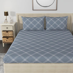 Premium Cotton Bedsheet For Double Bed King Size With 2 Pillow Covers - (108 X 108 Inches) Grey | Ideal For All Season Comfortable Bedsheet