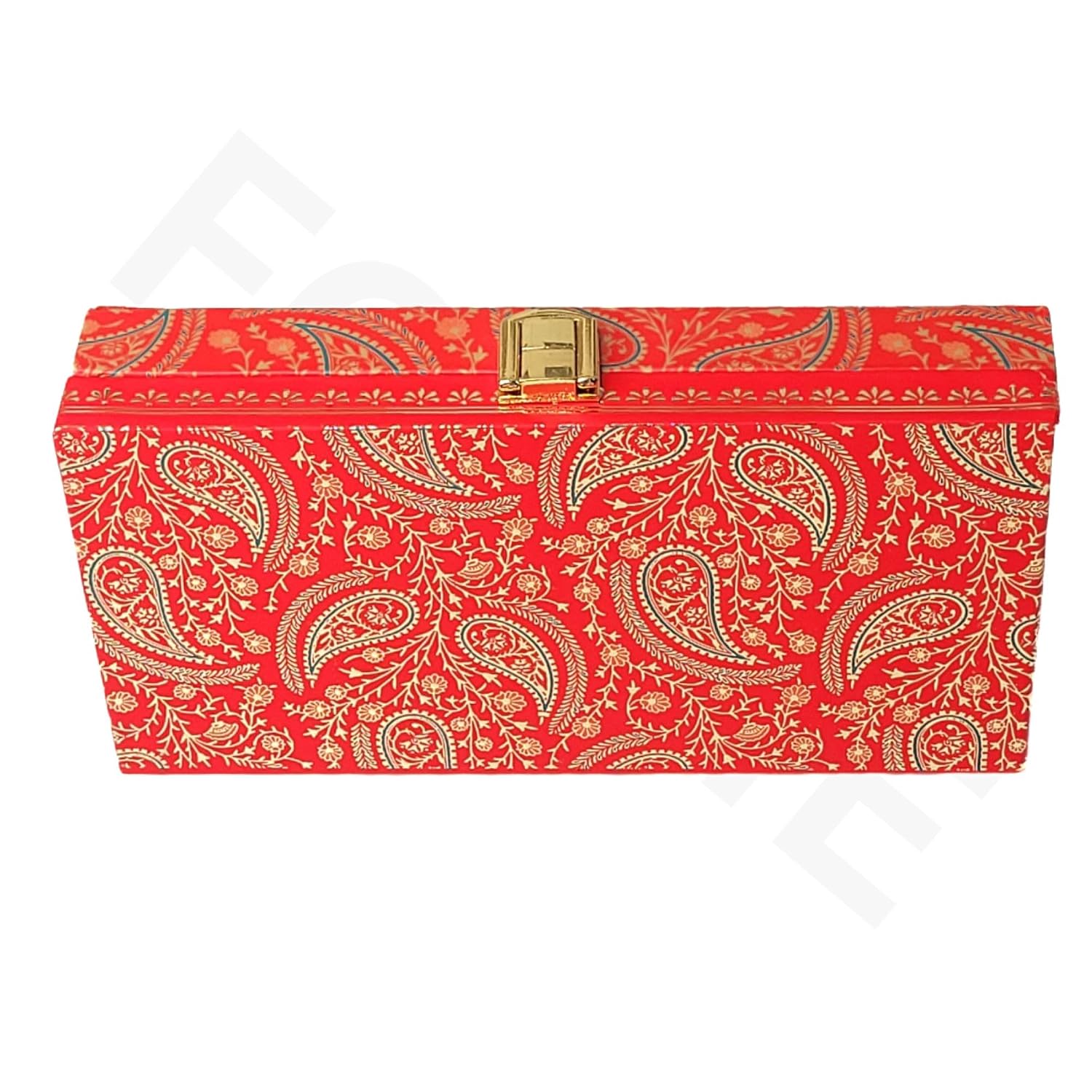 Fancy Shagun Cash Box Or Gaddi Box For Gifting Money On Wedding, New Born Baby, Ring Ceremony Pattern1pc, Material - Wood, Colour - Red Ambiyan