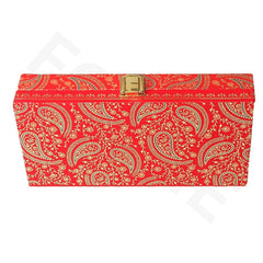 Fancy Shagun Cash Box Or Gaddi Box For Gifting Money On Wedding, New Born Baby, Ring Ceremony Pattern1pc, Material - Wood, Colour - Red Ambiyan