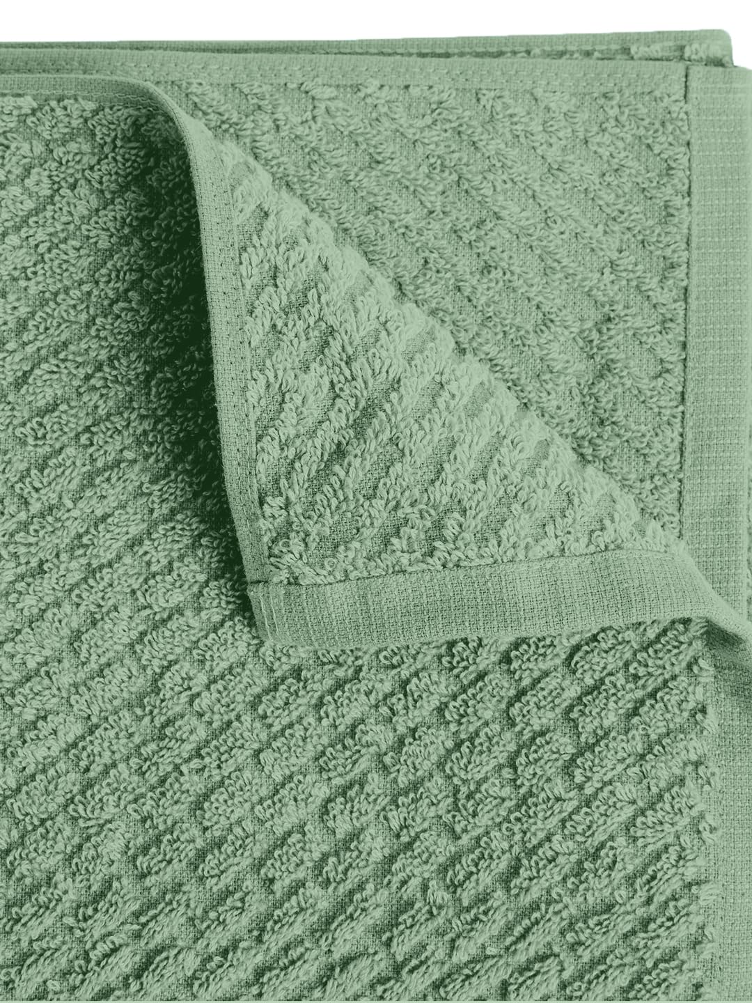 Spaces 100% Cotton Large Size Bath Towel 450 Gsm | Super Absorbent, Quick Dry, Ultra Soft Bath Towel | Dobby Solid Design (Malachite Green)