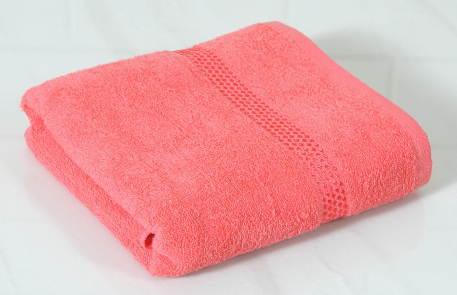 Fash Home International Quick Dry Star Border Bath Towel 500 Gsm | Soft & Absorbent Solid Bath Towel Lightweight & Skin-Friendly Towel For Everyday Use (1 Pcs) - Red