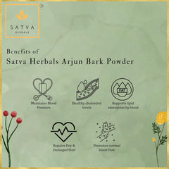 Satva Herbals Arjun Ki Chaal Raw, Organic Arjuna Tree Bark, For Cardiovascular Health & Cholesterol Control | 1000gm 2.2lbs