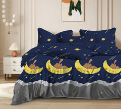 Kids Bed Sheet For King Size With 2 Pillow Cover + Comforter Boys & Girls - 72 X 78 Inches, Dark Blue | Wrinkle Free Soft & Cozy Bedding - Premium Ultra Soft Bedsheet