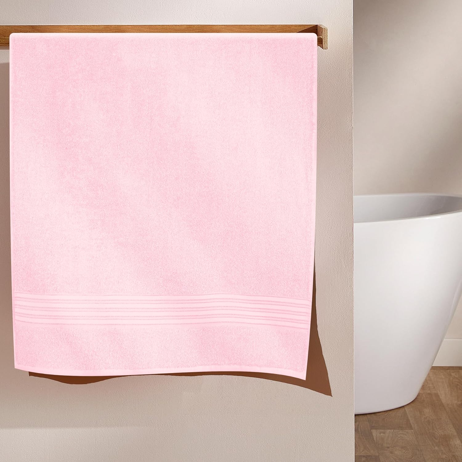 Boutiquo 100% Cotton Bath Towel 500 Gsm | Compact Quick Dry Lightweight Soft & Highly Absorbent Large Size Bath Towel - Pink