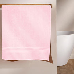 Boutiquo 100% Cotton Bath Towel 500 Gsm | Compact Quick Dry Lightweight Soft & Highly Absorbent Large Size Bath Towel - Pink