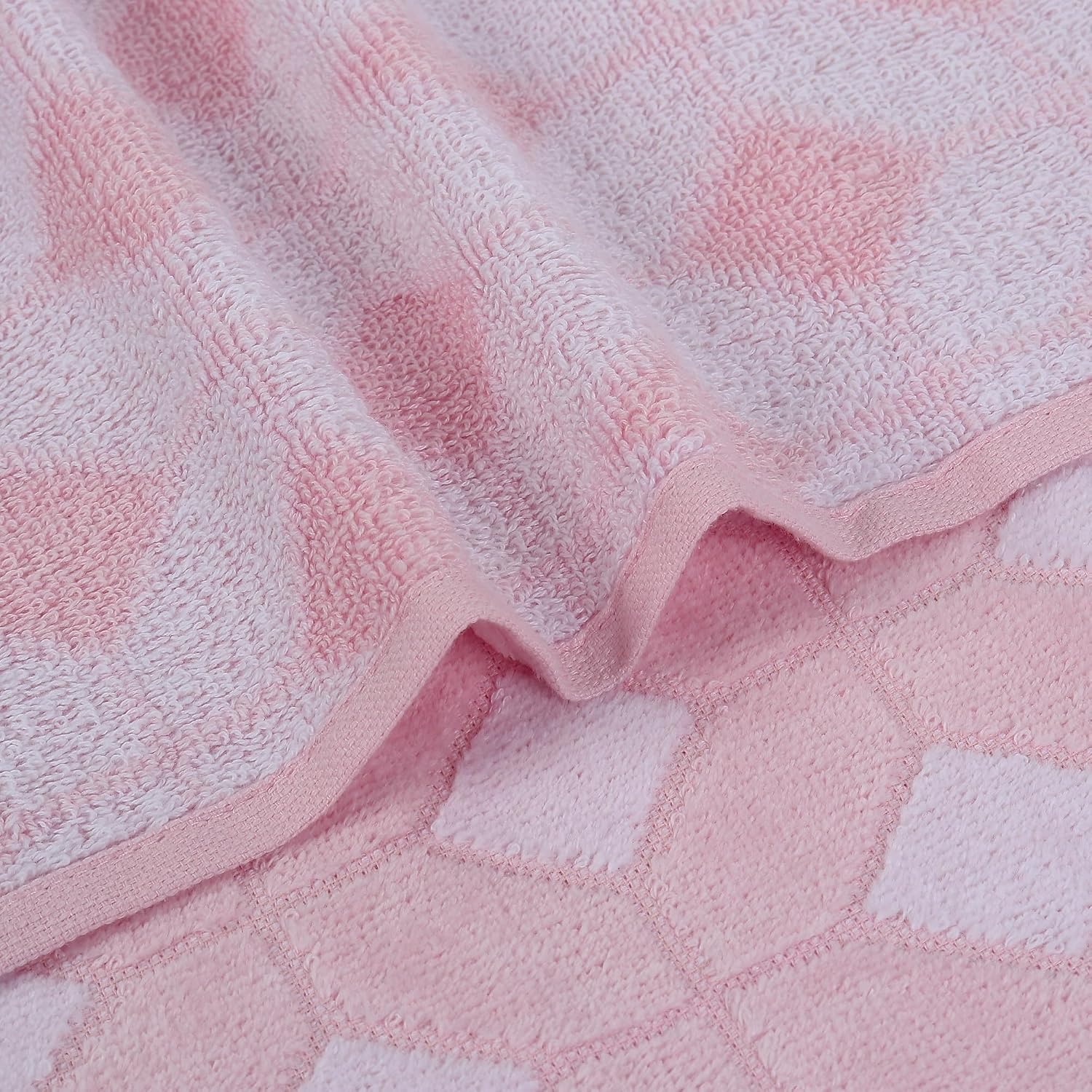 Brodloom Cotton 1 Bath Towel + 2 Hand Towels 950 Gsm | Ultra Soft, Quick Dry & Premium Gift Set Towel (Baby Pink)