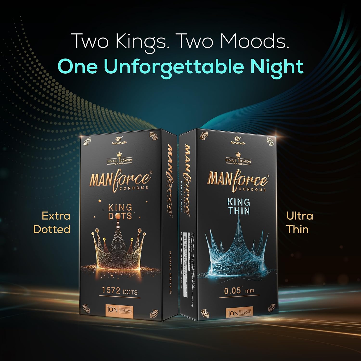 Manforce King Thin Ultra-thin Unflavoured Condoms, 10 Pieces