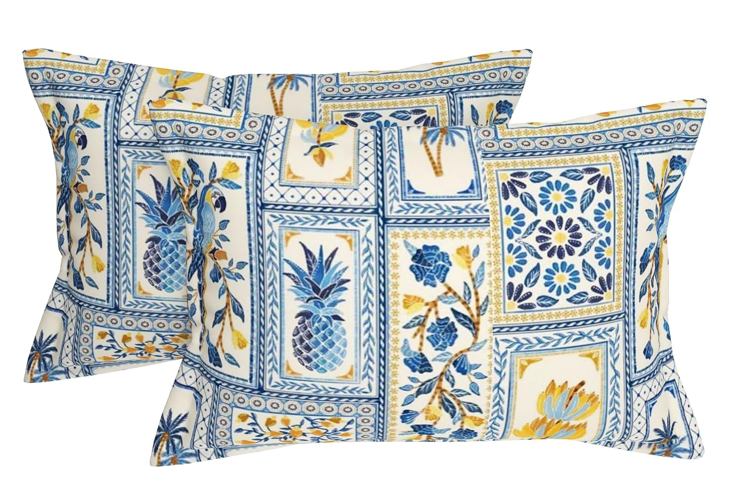 100% Cotton Double Bed Bedsheet Set With 2 Matching Pillow Covers | 90 X 90 Inches, Blue - Ideal For Villas, Guest Houses, & Daily Home Use Double Bedsheet