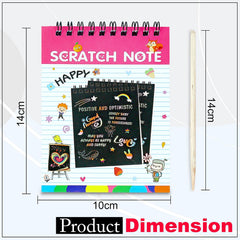 Scratch Notepad For Kids, Theme C1 With Magical Rainbow Color Sheets | Pack Of 4