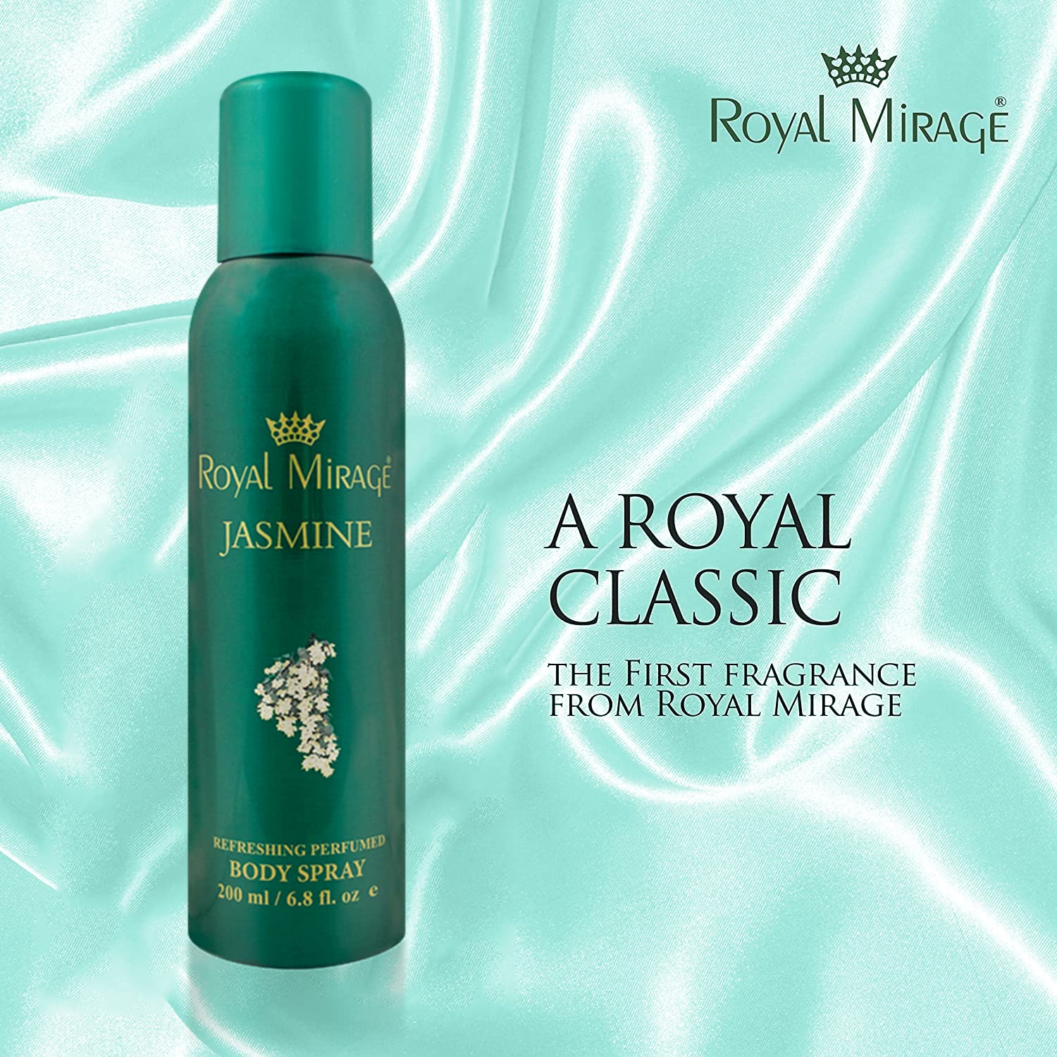 Royal Mirage Jasmine Refreshing Perfumed Body Spray 200ml 6.8 Fl.oz. Unisex Fragrance