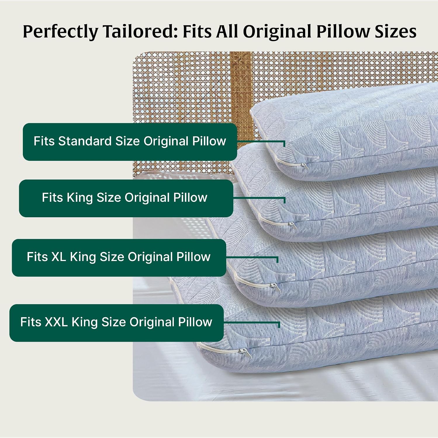 Soft Fabric Pillow Case, Washable, Fits Xl King Size, Regular Pillows, Sky-Blue - 27" L X 17" W X 6" H Inch | Removable Zippered Pillow Cover Only, Adjustable, Best Sleeping Pillow