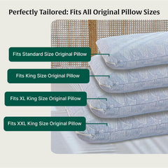 Soft Fabric Pillow Case, Washable, Fits Xl King Size, Regular Pillows, Sky-Blue - 27" L X 17" W X 6" H Inch | Removable Zippered Pillow Cover Only, Adjustable, Best Sleeping Pillow