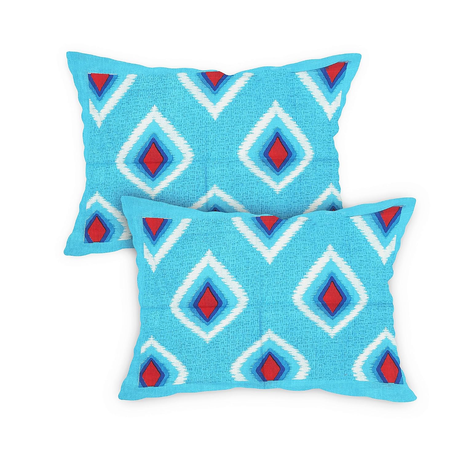 Rajasthani Jaipuri Bedsheets For Double Bed King Size With 2 Pillow Cover - 90 X 100 Inches, Turquoise Blue | Skin Friendly Fabric With Vibrant Colors