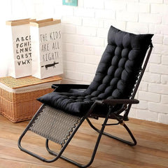 Microfiber Soft Home Cotton Cushion Long Chair Pad, Black, Standard Size - 114 X 40 X 9 Cm | Cushion For Indoor, Outdoor & Home Office, Garden Décor | Furniture Cushion - Pack Of 1