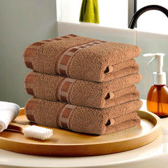 Kuber Industries Cotton Hand & Face Towels 200 Gsm | Easily Washable Workout Gym Napkins For Men | Pocket Towel - Golden (Pack Of 3)