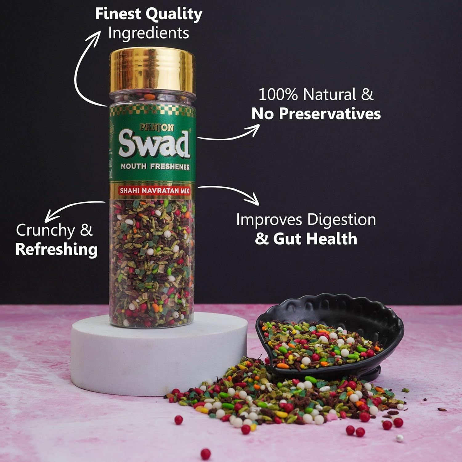 Panjon Swad Navratan Mix Mukhwas 140gm, | Digestive Mouth Freshener
