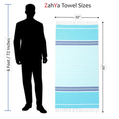 Zahya 100% Cotton Large Size Bath Towels 700 Gsm - Pack Of 2 | Mixed Color Print