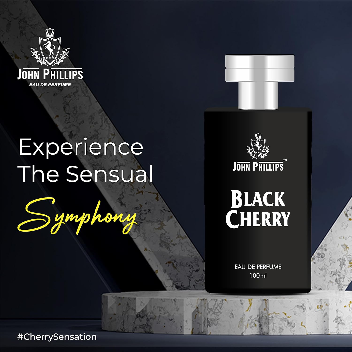 John Phillips Black Cherry 100ml 3.4 Fl.oz. & Dark Code Eau De Perfume 60ml 2 Fl.oz. | Combo Of 2 For Men