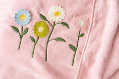 Divyam Floral Embroidered Bath Towel 350 Gsm | Premium Soft Microfiber Quick-Dry, Lightweight & Absorbent Towel With Pastel Daisy Design (Rose-Pink)