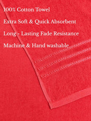 100% Cotton Bath Towel 450 Gsm | Large Size Soft & Absorbent Sport & Beach Bath Towel (Tomato Red)