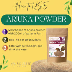 Rovlen Pure Arjun Ki Chaal Powder Triple Filtered Terminalia Arjuna Bark For Cardiovascular Support & Cholesterol Management | 100gm 0.2lbs