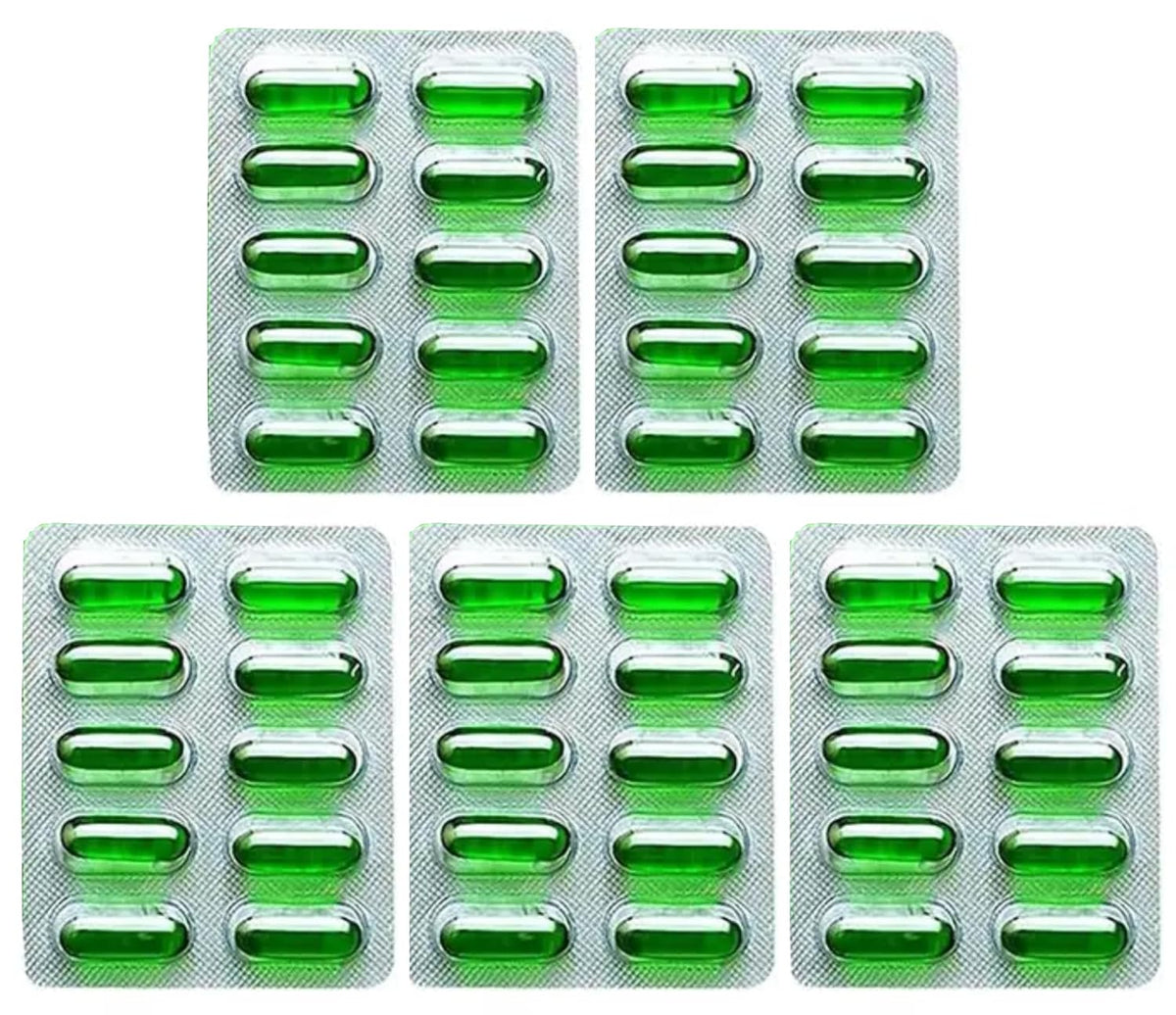 Pharmazain Life Sciences Vitamin E Capsules For Face & Hair | 400mg Vitamin E Capsule For Beautiful Glowing Face, Healthly Skin, Hair & Eyes Nutrition | 50 Capsules 5 Strips , 150gm 0.3lbs