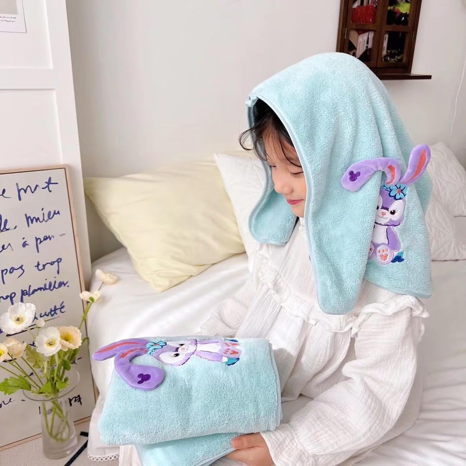 Maxoshine Microfiber Kids Bath Towels Quick Dry Super Absorbent Super Soft Bath Towel For Babies Toddler-Baby Towel For Boys & Girls (Blue)