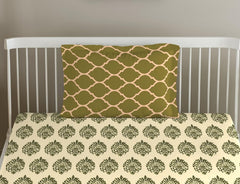 Cotton Printed Single Flat Bedsheet With 1 Pillow Cover - 60 X 100 Inches, Forest Green & Beige | Breathable & Skin Friendly Bedsheet | Ideal For Year Round Use