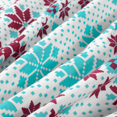 Bedsheet For Single Size Bed With 1 Pillow Cover - 57 X 87 Inches, Aqua & Red | Gifts For Wedding Or Anniversary, Surprise, Soft, Breathable, & Comfortable Bedsheet