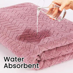 Maxoshine Microfiber Bath Towels Large Size-Super Soft Coral Fleece Bathing Towel With Hook Quick Dry Super Absorbent-Bath Towel For Men & Women (Green/Pink/Grey, Pack Of 3)