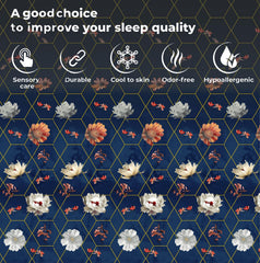 Printed King Size Bedsheet With 2 Pillow Cover - 108 X 108 Inches, Royal Blue & White | Double Bed Breathable & Wrinkle Free | All-Season Comfort Bedsheet