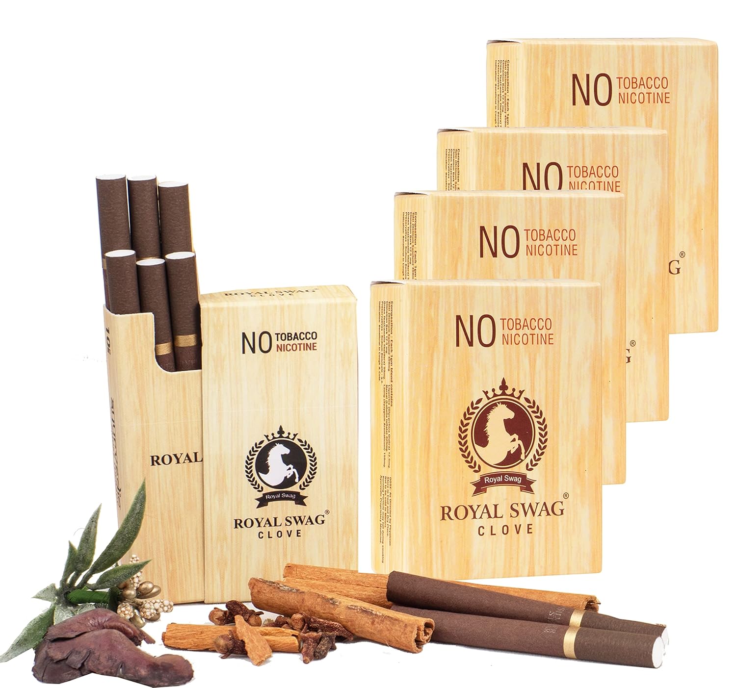 Royal Swag Ayurvedic Herbal Cigarettes 100% Tobacco & Nicotine Free Clove Flavour 50 Sticks Smoking Cessation - (Pack Of 50)