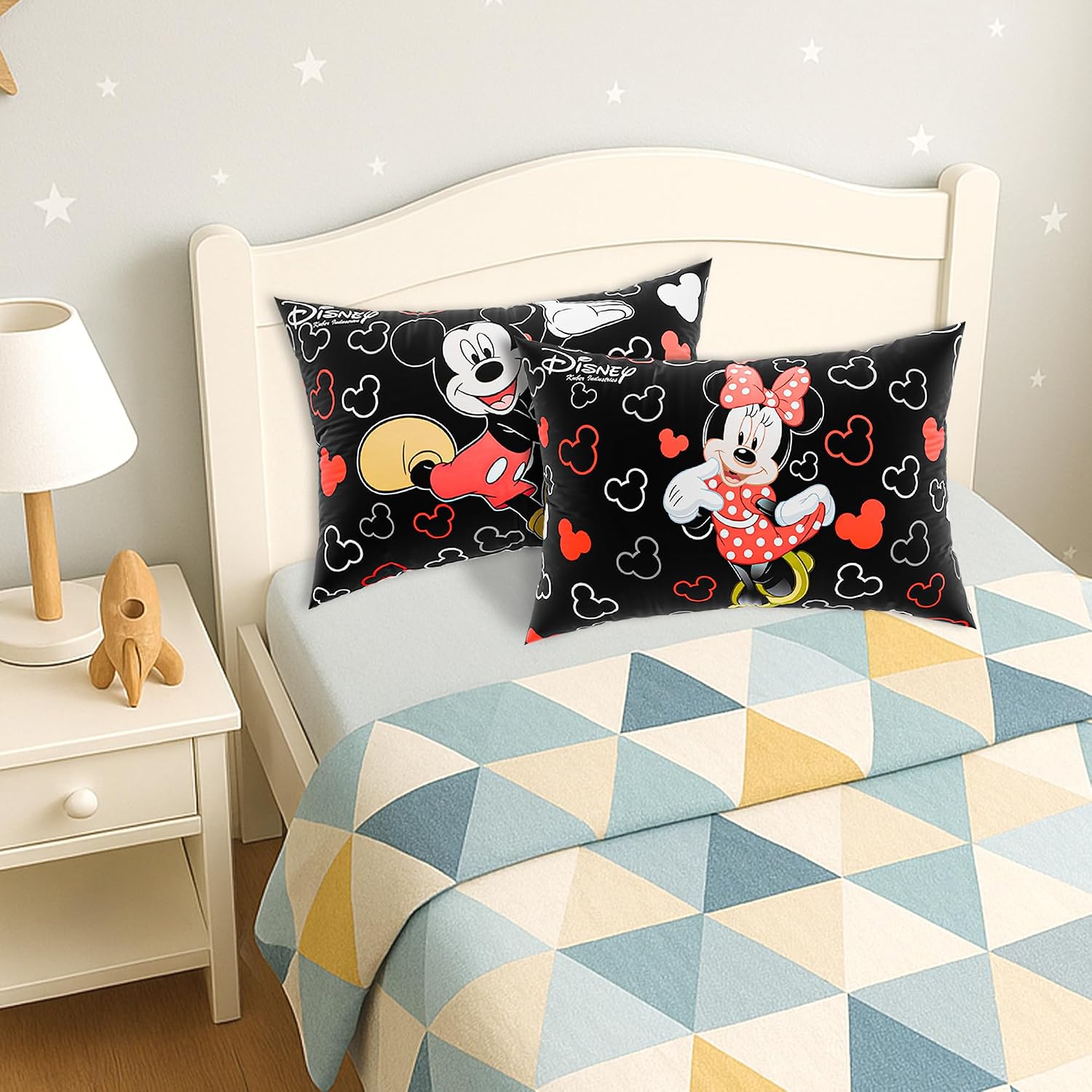 Microfiber Pillows For Bed, Soft Pillow For Sleeping, Disney Print - Black - 16 X 24 Inch | Washable & Neck Support Pillows | For Sleeping Bedroom & Living Room, Suitable For All Sleepers
