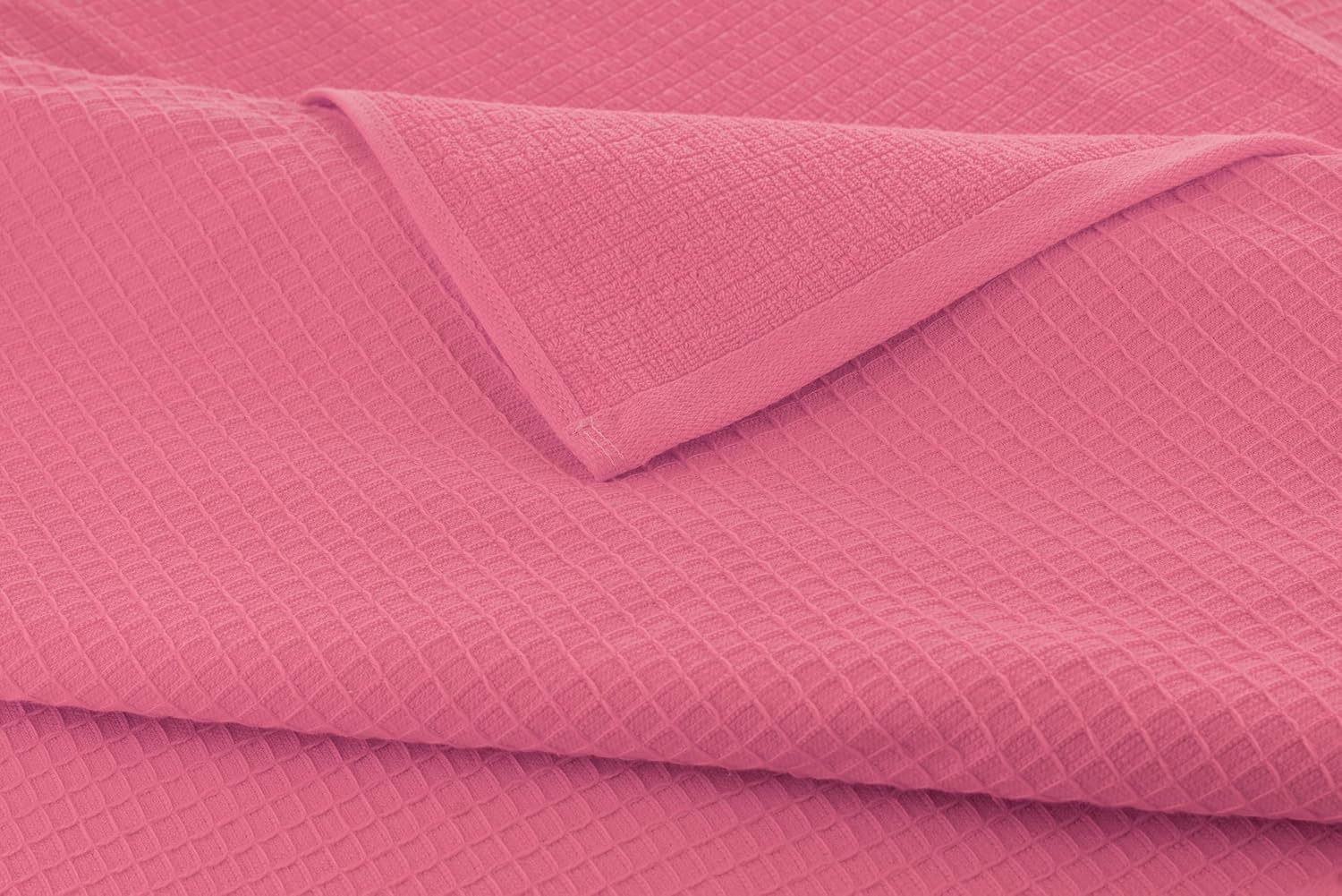 Casa Copenhagen Egyptian Cotton Waffle 1 Pcs Large Bath Towel 500 Gsm (Pink)