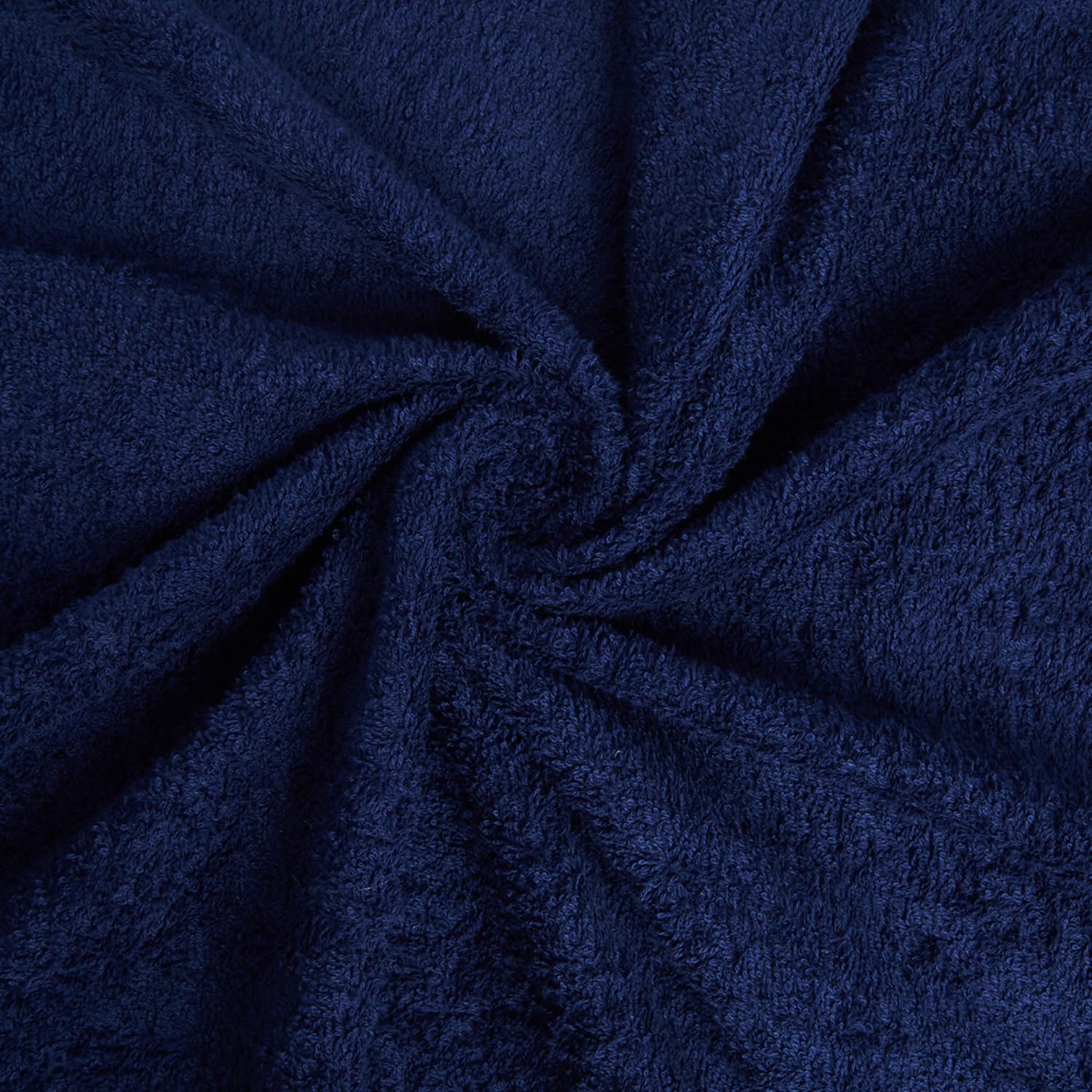 Welspun 100% Cotton Large 1 Bath + 1 Hand & 2 Face Towels 1000 Gsm | Dobby Solid Towel Combo Set (Dark Blue)