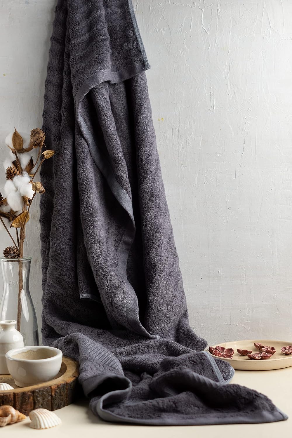 Mush Ultra Soft & Super Absorbent 600 Gsm Bamboo Bath Towel Set (Space Grey)