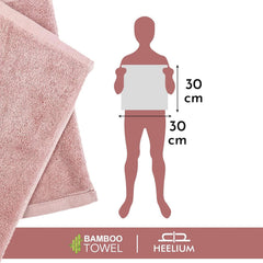 Heelium Bamboo Face Towel 600 Gsm | Ultra Absorbent & Odour-Free 3x Softer Than Cotton Towels | Pack Of 3 -Peach, Grey & White