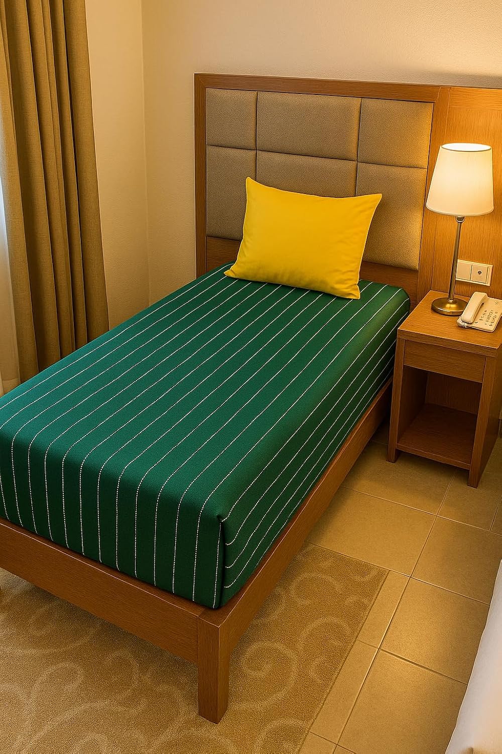 Cotton Single Bedsheet With 1 Pillow Covers - 60 X 90 Inches, Green | Soft & Breathable Fabric, Premium Finish Durable & Skin Friendly