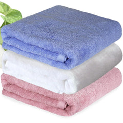 Heelium Bamboo Bath Towel | Lightweight & Quick Drying | Ultra Absorbent Towel 400 Gsm | Pack Of 3 - Peach, Iris, White