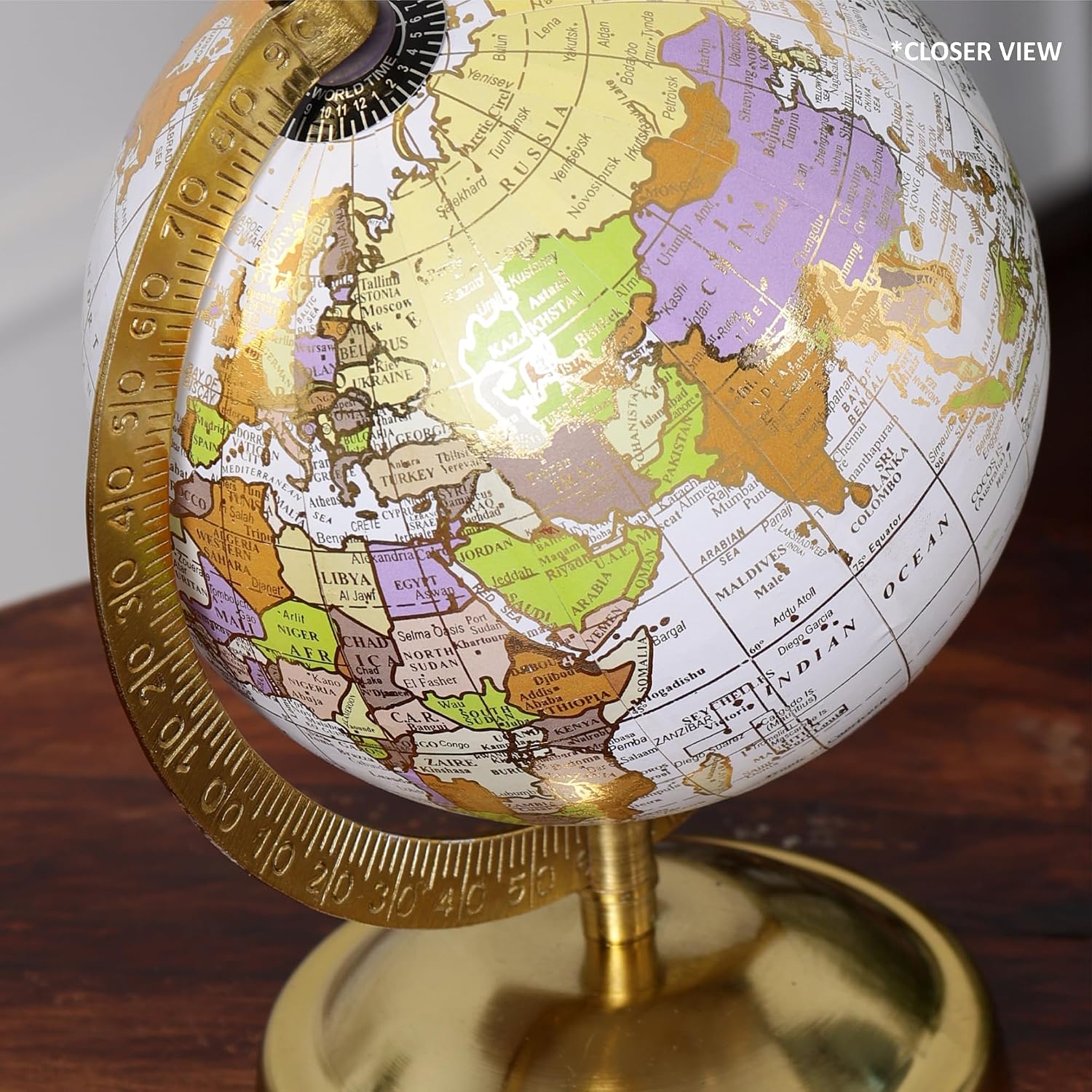 Rotating World Globe 5 Inch With Metal Stand For Show Piece For Office Decor, Study Table Decor, Birthday, Party Gifts & Anniversary, Pack Of 1