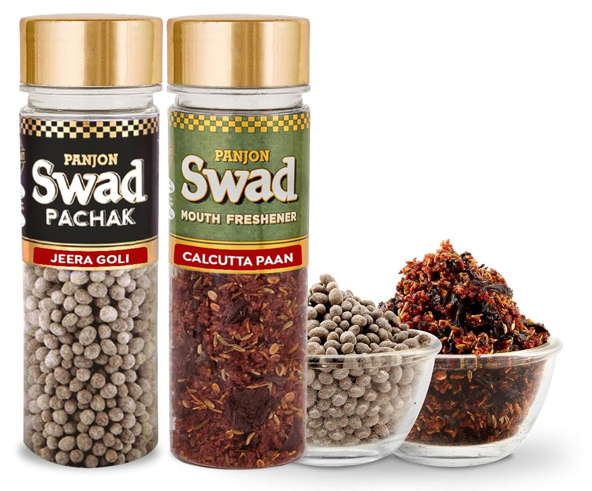 Panjon Swad Pachak Jeera Goli & Mukhwas Dry Calcutta Paan 240gm, (120gm *2 Bottle)