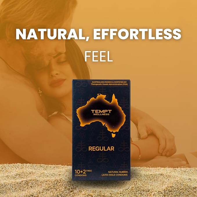 Regular Condoms For Men - Premium Australian Owned Brand Pack (10+2 Free) - International Health