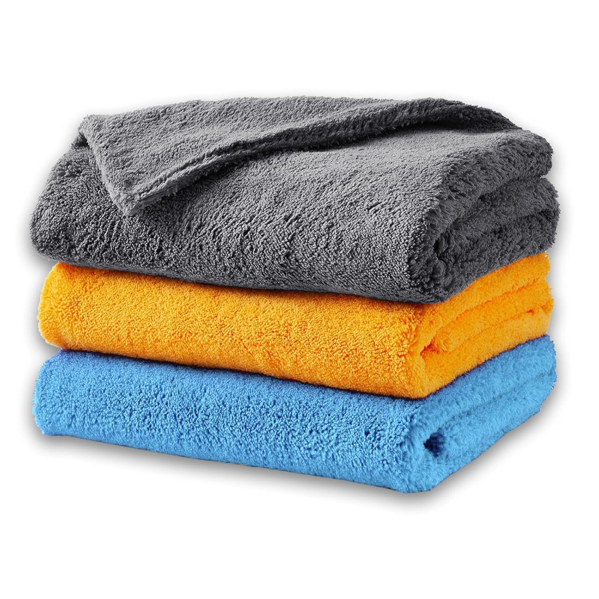 Max Microfiber Cloth 550 Gsm | Softest & Safest Ever Edgeless Coral Fleece Microfiber Cloth Towel For Car Cleaning, Drying, Buffing & Polishing - Pack Of 3