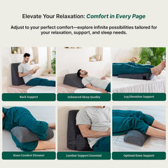 Wedge Cushion, Dual Layer Wedge Pillow For Bed & Back Support, King Size - 20 L X 20 W X 7 H+3 H Inch | Wedge Pillow For Neck & Back Pain, Acid Reflux - Adjustable, Headrest Pillow