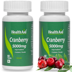 Healthaid Cranberry Extract Can Potentially Relieve The Risk Of Heart Disease & Support Smooth Urological Functioning | 60 Tablets 100gm 0.2lbs Each Pack Of 2