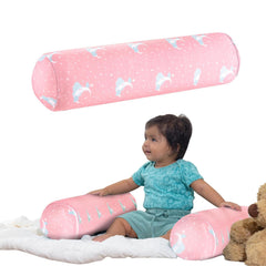Memory Foam Soft Baby Bolster Pillow, For Side & Neck Support Pillow, Pink, Size - 22 L X 5 W X 5 H Inch | Removable & Washable Organic Cover | Extra Comfy & Soft Baby Bolsters Pillow
